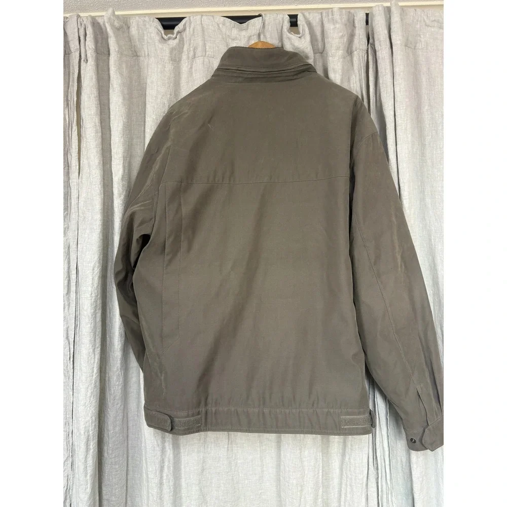 Michael Kors Mens XL Field Jacket Olive Brown Quilted Lined Packable Hood